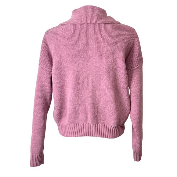Abercrombie & Fitch V-Neck Sweater Collared Pullover Knit Mauve Pink Size XS NEW - Picture 3 of 8